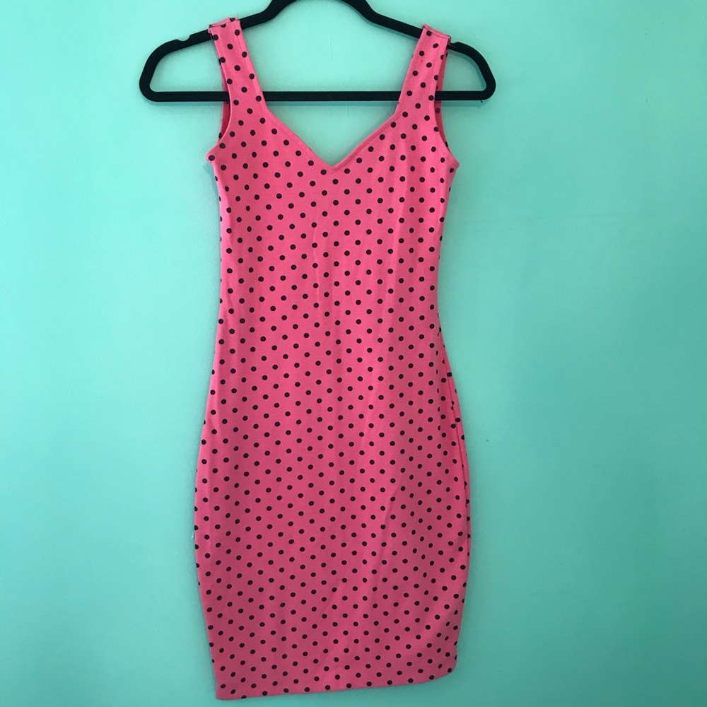 Vintage 80s 90s pink polkadot dress punk grunge